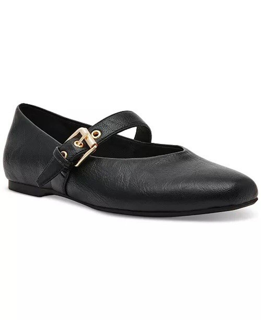 ⁠DV Dolce Vita Womens Size 11 Mulaney Buckle Mary Jane Flats Black Smooth Shoe.